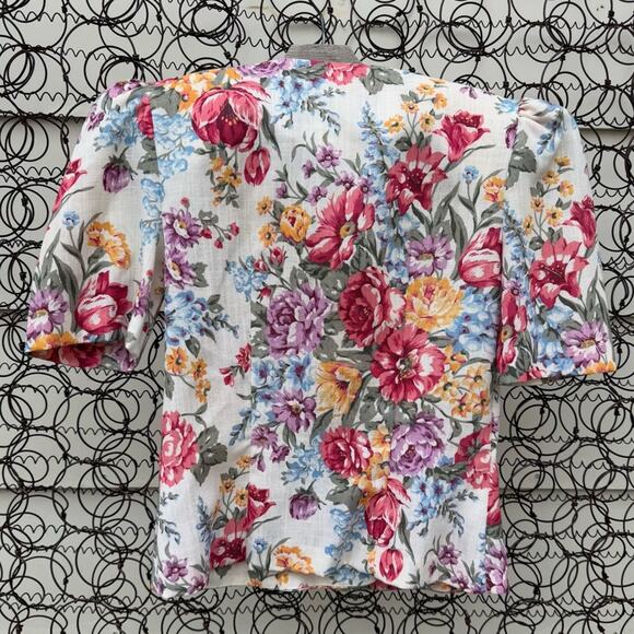 Vintage 80s That’s Me Romantic Floral Tapestry Lace Floral Womens Blazer Top 3/4 - Picture 2 of 9